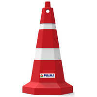 Portable Traffic Cones - Durable Non-breakable Design, Standard Size | Bright Red & White Colors, Manual Warning Signal Function