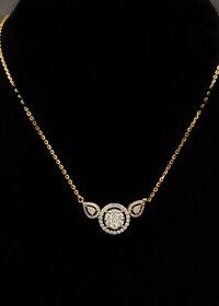 Natural Diamond illusion Pressure Setting Solitaire Mangalsutra