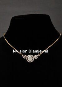 Natural Diamond illusion Pressure Setting Solitaire Mangalsutra