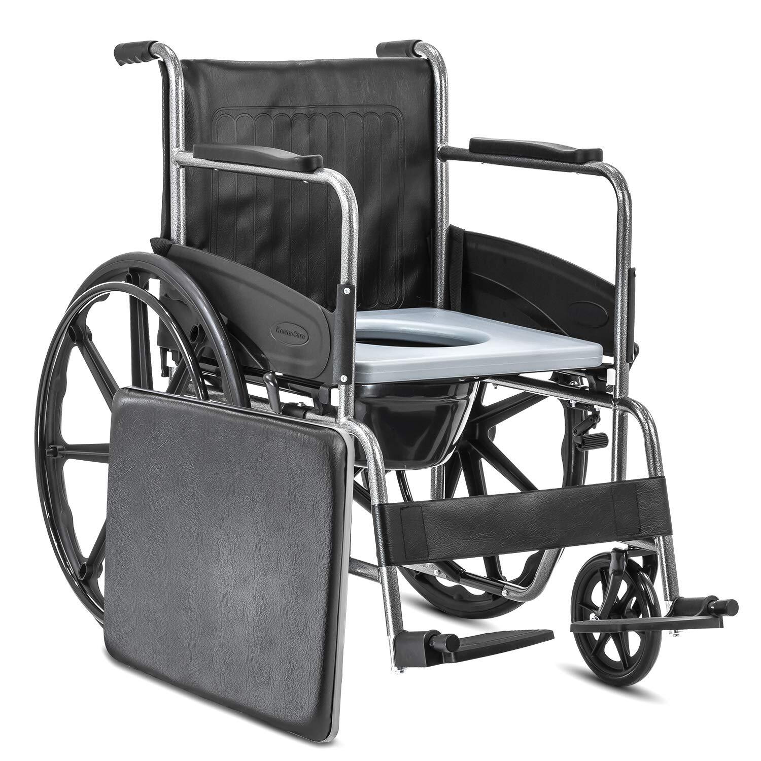 Wheel chair with commode chair