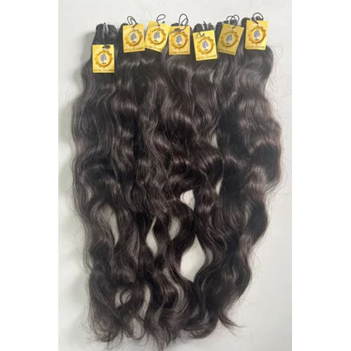 Natural Wavy Human Hair Extension - Color: Black