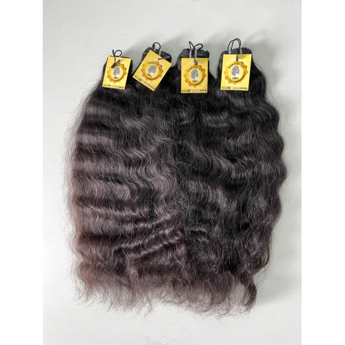 Natural Curly Machine Weft Hair Extension