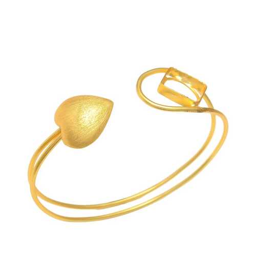 gold plated heart cuff bracelet