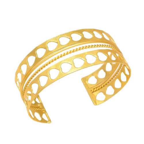 Woman Love Golden Cuff Bracelet