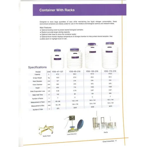 Liquid Nitrogen Biological Samples Storage Containers With Racks And Boxes