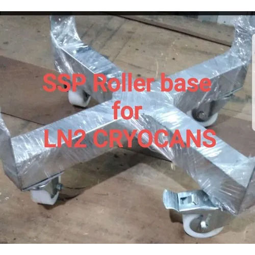 SS roller base for LN2 Cryocans and Ln2 storage containers