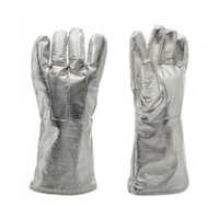 Aluminised Gloves - 14 Inches, Silver Color | Fire Resistant, Unisex, Commercial Use, Warranty Included