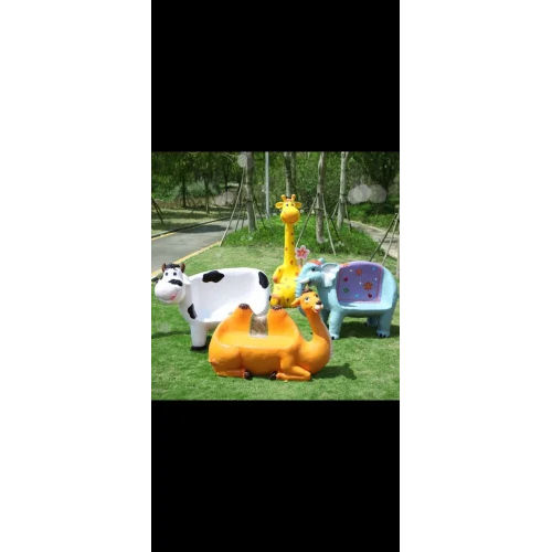 Multicolor Fiberglass Animal Shaped Benches