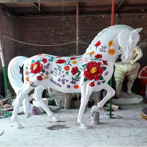 White Fiberglass Horse Statue