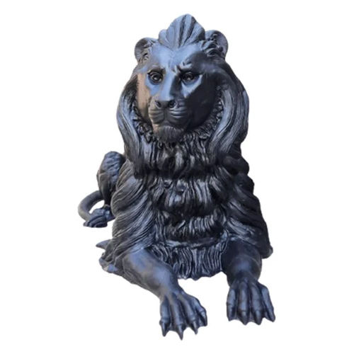 Black Fiber Lion Statue