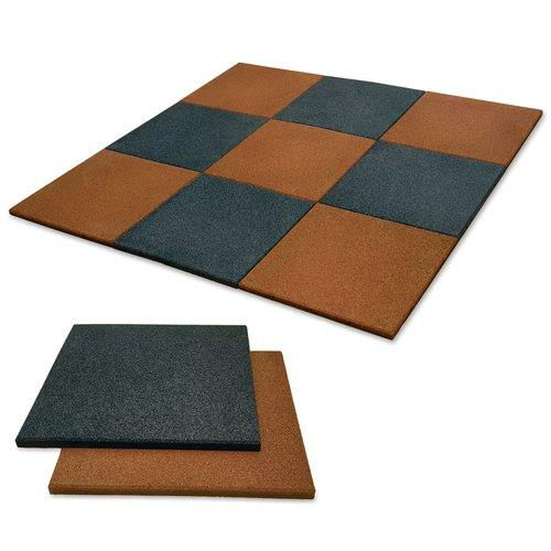 Gym Rubber Tiles - Color: Multicolor