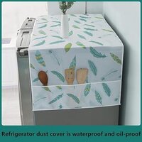 Refrigerator Fridge Dust-Proof Cover Washing Machine Cover PEVA Material Waterproof Cover with Storage Pockets Bags Fridge Dust Cover Oven Cover Multi-Purpose Top Covers