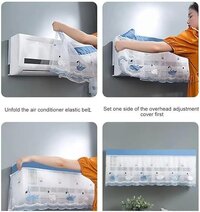 Mananki AC Cover for 1.5 Ton Split  AC ( 97x32x22 CM ) Dust Proof Washable Air Conditioner Cover for All Season | Open Type Running Mode AC Cover (Blue Duck)