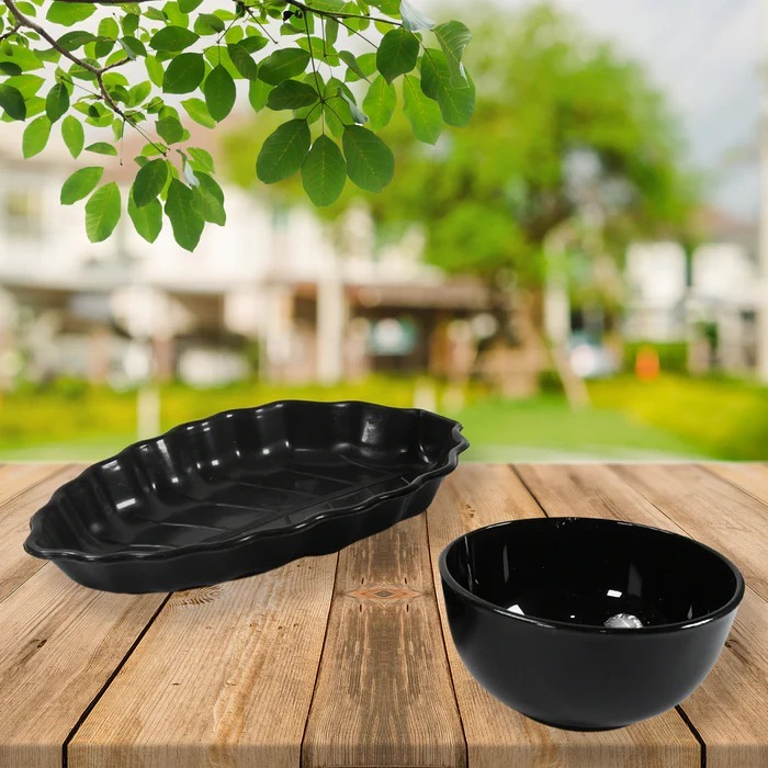 INVITATION ROUND CERAMIC SNACKS BOWL AND PLATTER 8233