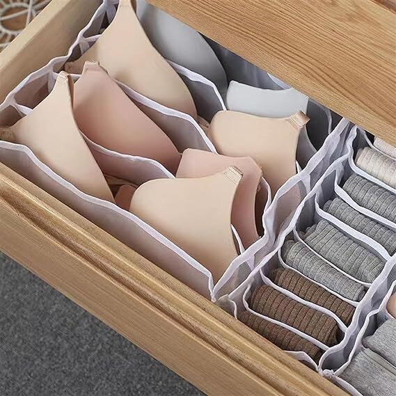 Wardrobe storage box Underwear Storage Box, Divided Socks, Underwear, Household Fabric Drawer Storage Box, Organized Basket Cabinet For Storage Suitable for organizing wardrobes and drawers