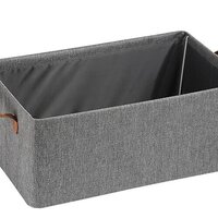 Homava Foldable Clothing Storage Bin - Fabric, Single Cavity Design, Large Size, Gray Color, Portable & Collapsible Laundry Hamper Or Toy Storage