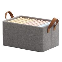 Homava Foldable Clothing Storage Bin Collapsible Laundry Hamper Toy Storage Thick Portable Large Folding Storage Basket | Fabric | Grey