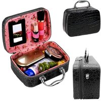 ERHETUS Latest Stylish Makeup Bag for Women | Cosmetic Storage Boxes | Jewellery Organizer | Toiletry Box with Compact Magnifying Mirror for Travel (Multi-Colour)