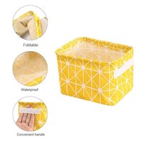 Mitsico Foldable Storage Box Canvas Fabric Baskets For Organizing With Handles, Rectangle Small Storage Box, Cube, Foldable Multipurpose Storage Box, Closet, Desk, Baby Storage Organizer