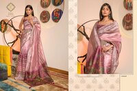 Kora silk with Digital print & Embroidery