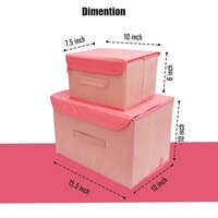 Set of 2 Storage Basket Bins Non-Woven Wardrobe Closet Organizer Foldable Drawer Rectangular Stackable