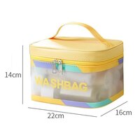 SHIFUNI Clear Travel Toiletries Bag Waterproof Large Capacity Double Zipper PVC Portable Organiser Case Carry Pouch for Women Business Bathroom,Multi(Square wash Bag)