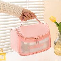 Logicmart Hanging Cosmetic Makeup Bag Waterproof Travel Toiletry Kit Makeup Organizer Toiletry Wash Storage Bag for Travel Household Grooming Kit for Men and Women. (Pink)