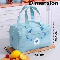 FunBlast Lunch Bag  Rectangle Shaped Multi-Purpose Insulated Travel Lunch Bag for Office, Lunch Box Carrying Bag for Women/Men/Tiffin/Storage Bag for Lunch Box, Tiffin Bag (Sky Blue)