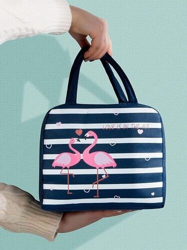 NH Fashion Hub Cute Cartoon Animals Travel Lunch Bag for Adults Thermal Lunch Containers Meal Prep Lunch Box Organizer Reusable Cooler Lunch Box Container Lunch Tote Bag for School Picnic-Flamingo