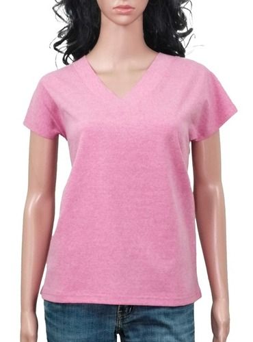 VENCA LADIES V NECK ROSE T SHIRT