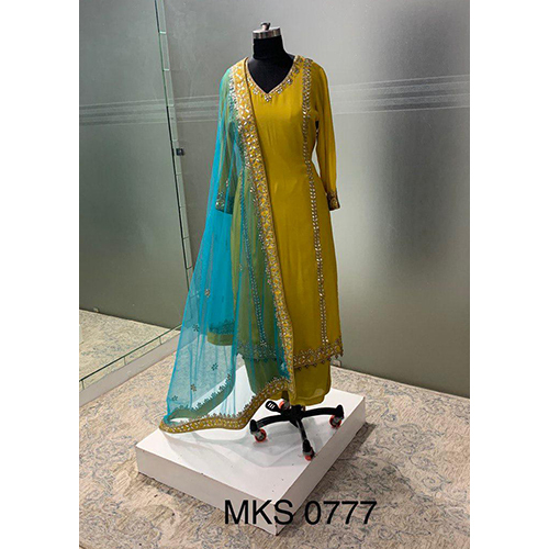 MKS-0777 Gota And Dabka Embellished Shirt And Sharara Set