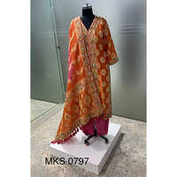 MKS-0797 Bandhani Hand Work Suit Set Embllished With Dupatta