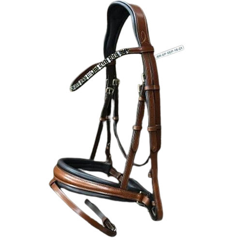 English Leather Diamante Bridle With Softy Padded - Application: Horse Riding