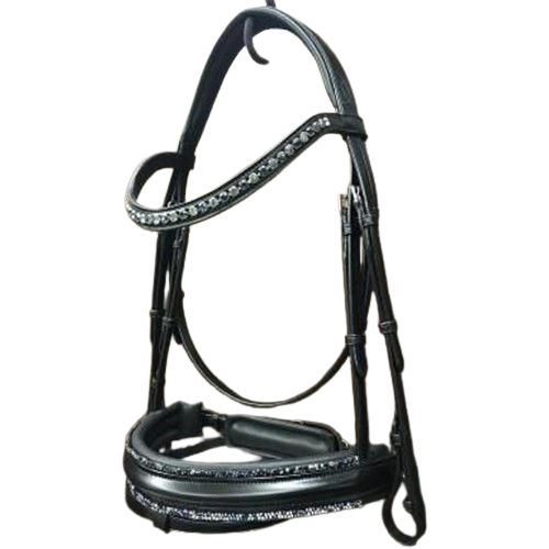 English Leather Diamante Bridle With Softy Padded