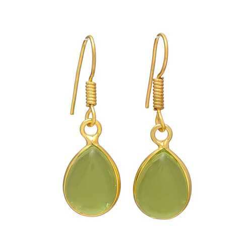 sea foam chalcedony gemstone hook earring