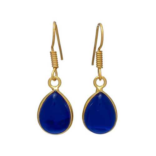 Sapphire hydro gemstone hook earring