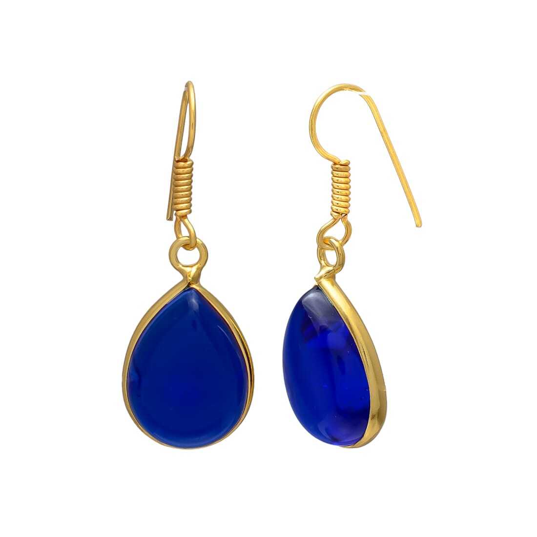 Sapphire hydro gemstone hook earring