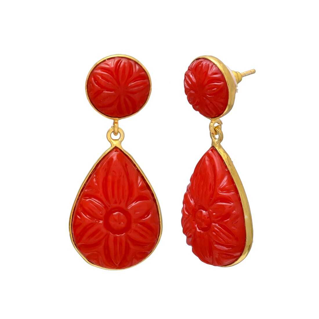 Red Onyx gemstone drop earring