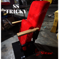 Sotase Tip-up Iron Structure Auditorium Chair - Upholstered Fabric, 21 Inch Width | Customizable Size, Color & Style For Cinema And Stadium Seating