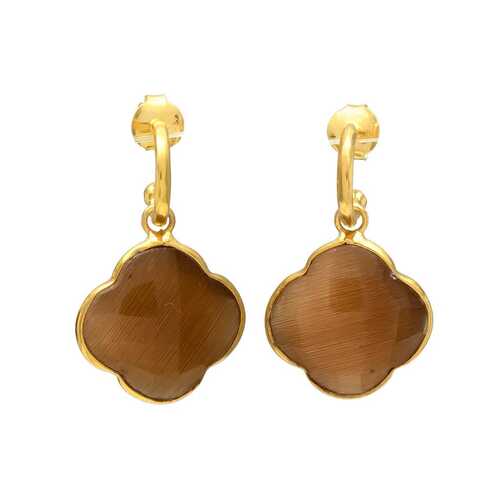 Brown glass woman drop earring