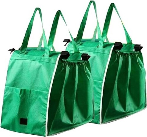 Hi Suyi 2 Pack Eco Friendly Reusable Foldable Shopping Bags for Supermarket Brand: Hi Suyi