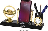 Pooja Piru Dasktop - Metal, Standard Size | Vibrant Colors, Ergonomic Design, Multifunctional Office Accessory