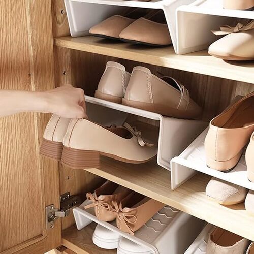 Five Double-layer Shoe Brackets Integrated Simple Shoe Cabinet Shoe Storage Space-saving Dormitory Shoe Box Storage Organizer Shoe storage