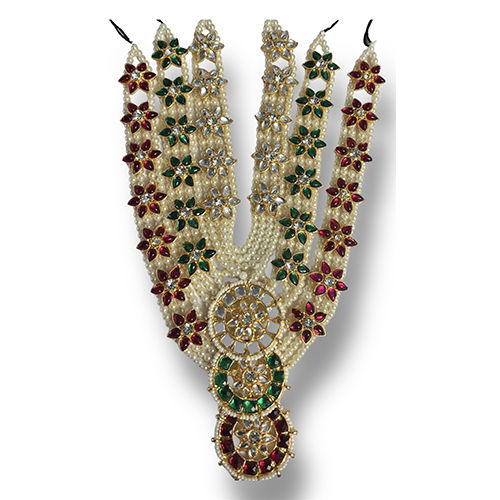 Thakorji Multi Stones Gaadi Mala Set - Color: As Per Availability