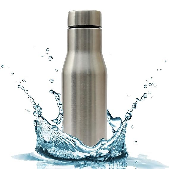 Style Homez Stainless Steel Water Bottle, Fridge Sipper BPA Free Food Grade Quality Silver Color