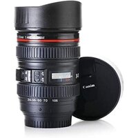 Mitsico Super Classic Camera Lens Shaped Coffee Mug With Lid, Steel Insulated Gifting Idea