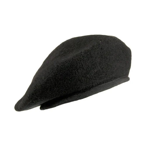 Black Polyester Military Beret