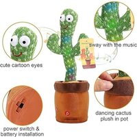 Mitsico Dancing Cactus Talking Plush Toy With Singing & Recording Function - Repeat What You Say