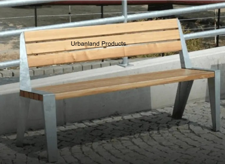 Park Bench - Ms Sheets & Wpc Wood, Galvanized Finish With Polyester Powder Coating | Eco-friendly, Good Quality, Smooth Finish