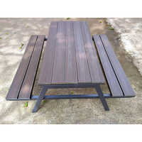 Picnic Table With Benches - New 4 Seater Rectangular Design, Brown Color, Modern Outdoor Furniture